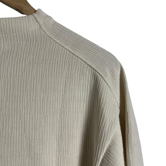 Madewell Jacquard Stripe Funnel Neck Top in Antique Cream Size XXS - Picture 9 of 14